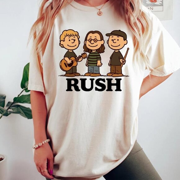 Michelle L Other - Rush Band Tee Retro Cartoon Style, Geddy Lee, Alex Lifeson & Neil Peart 170
